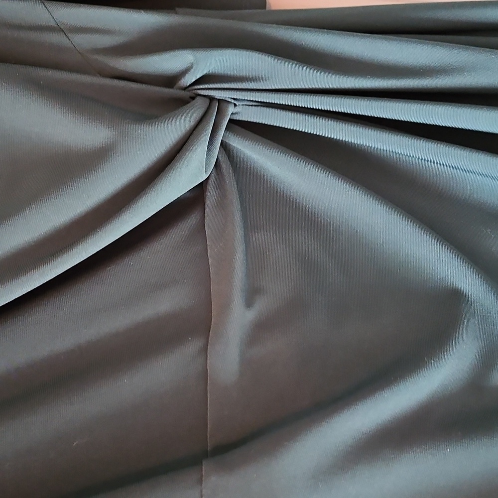 Lauren Ralph Lauren Size 14 Forest Green Draped Midi Dress - Picture 5 of 7